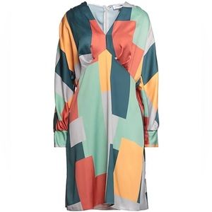 Closet Gathered Multicolored Kimono Dress